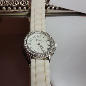 Vivani Watch Silicon Wrist Band Working Women white watches